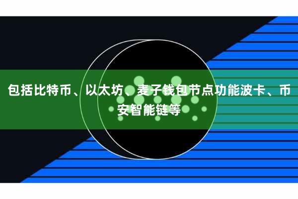 包括比特币、以太坊、麦子钱包节点功能波卡、币安智能链等